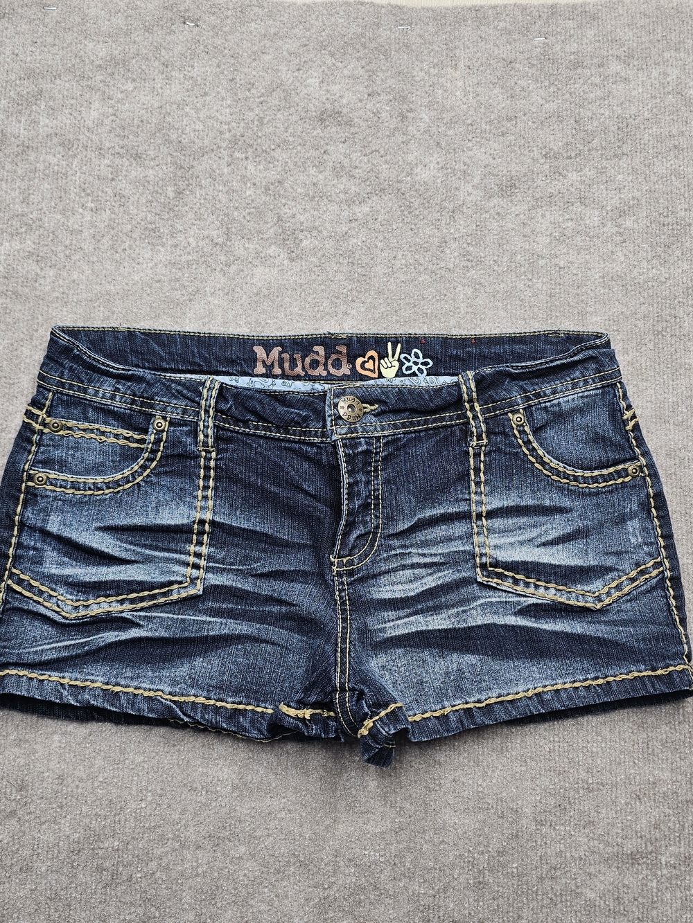 Y2K Mudd Low Rise Denim Shorts Size 13 (Womens 10/12) Festival